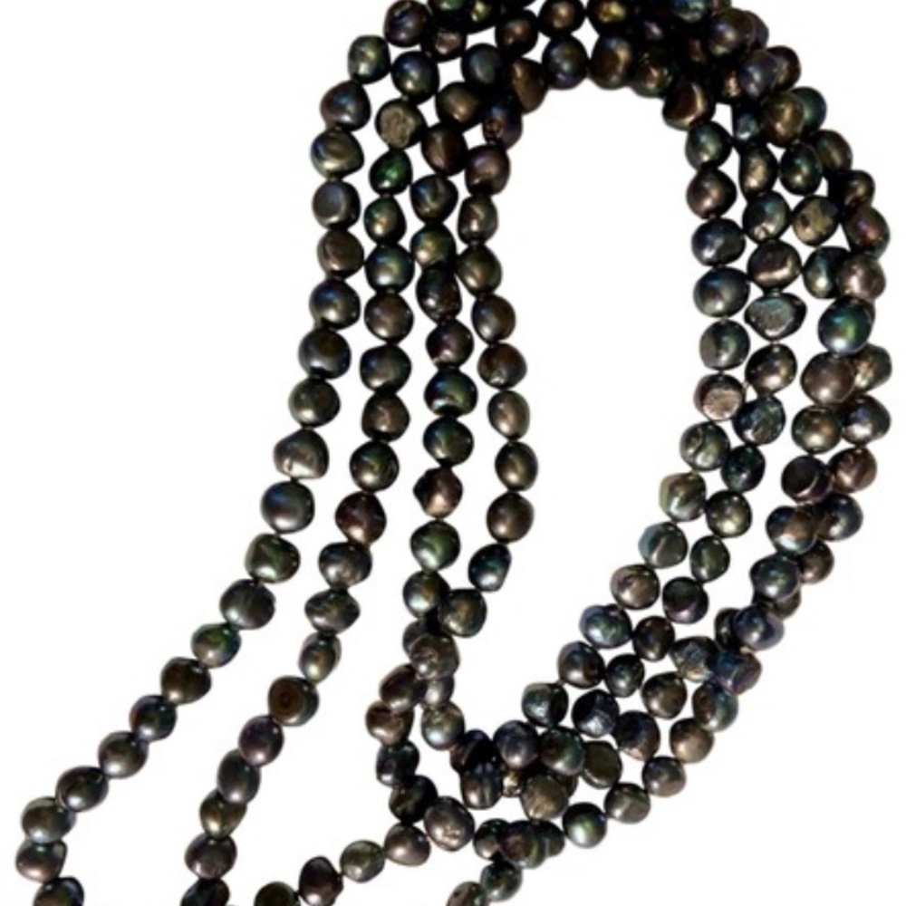 50”6 mm Black Freshwater Pearls